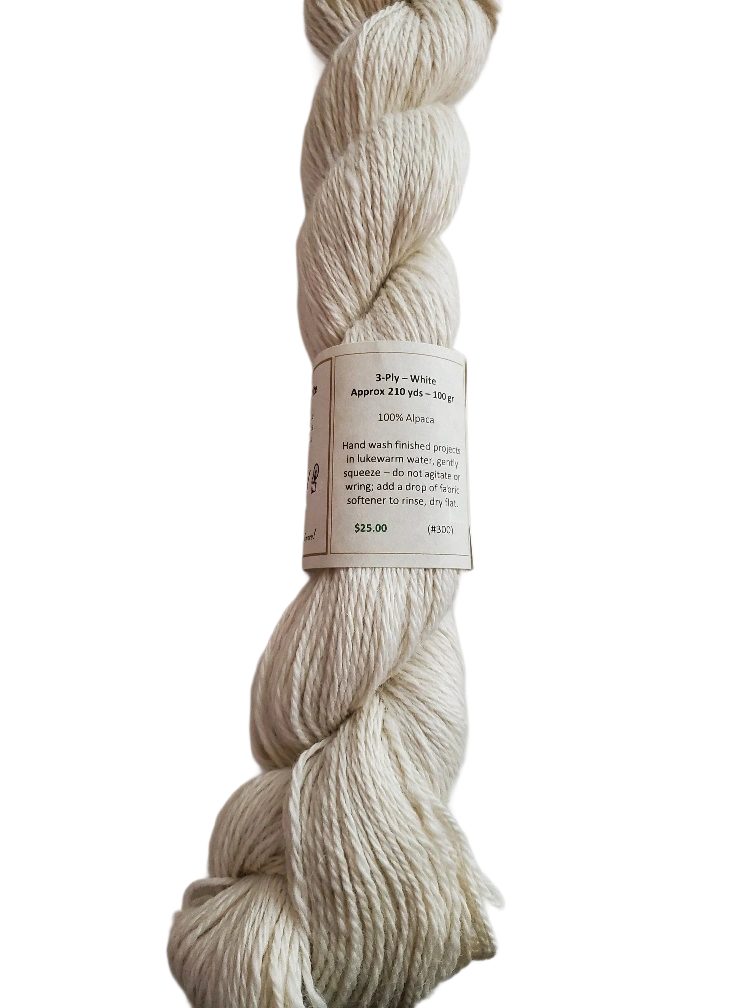 Luxurious White Alpaca Yarn 3-Ply Soft Cozy Knit Bliss
