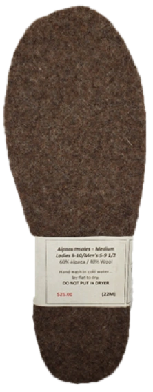 Cozy Alpaca Insoles: 22mm Felted Warmth for Medium Feet. Pure Comfort!